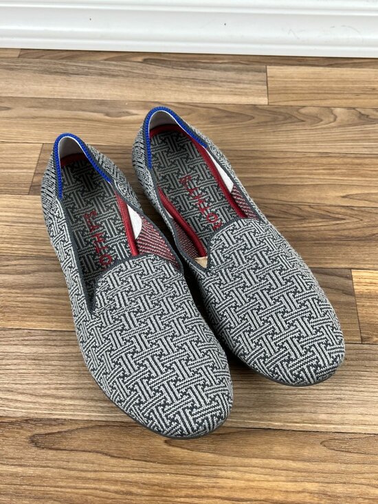 Rothy’s Shoes - Rothy’s Retired Charcoal Gray Grid Pattern Loafer Flats Size 10